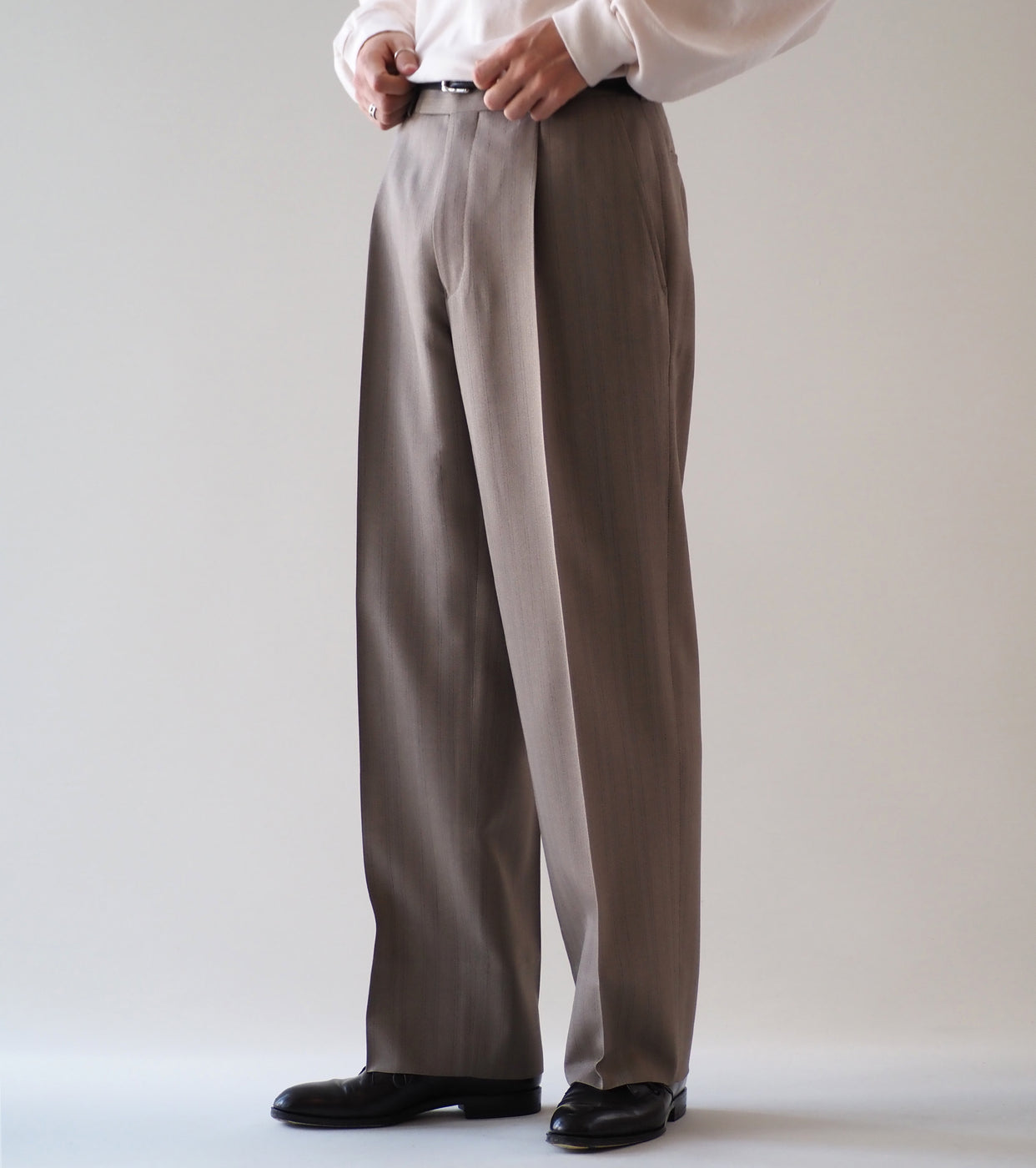 MAATEE＆SONS SET UP TROUSER 2 , L Brown – Navyblue