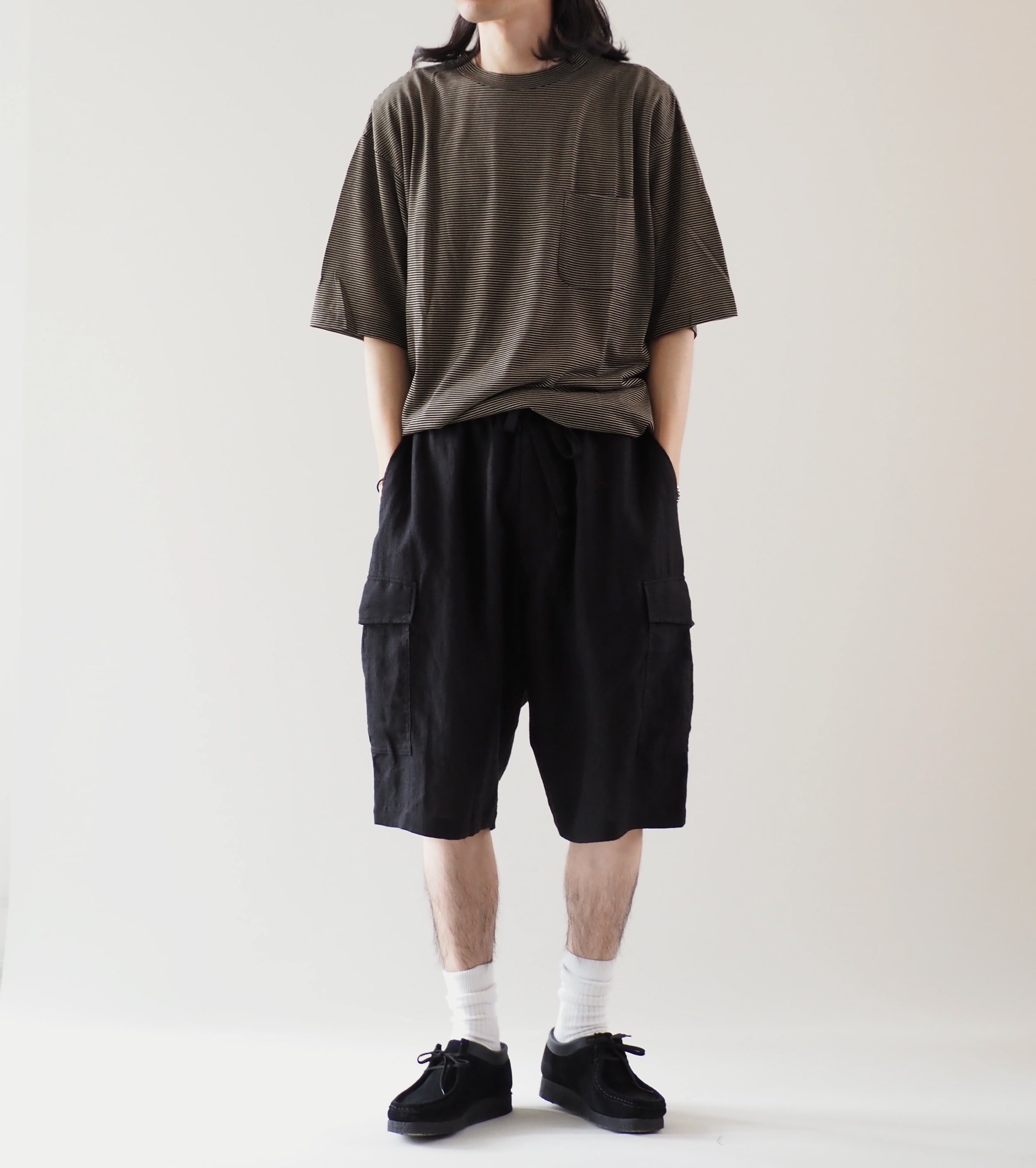 COMOLI カナパ カーゴショーツ, Black – Navyblue