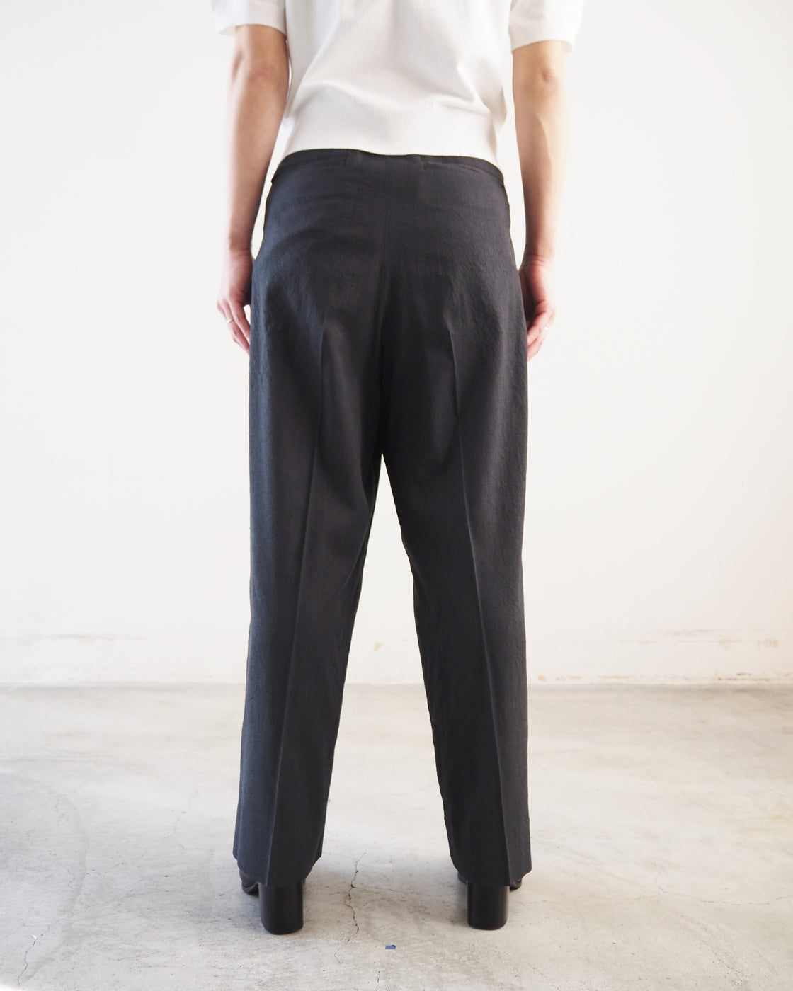 ウール レーヨン シルク スーパーワイド スラックス, Heather Charcoal