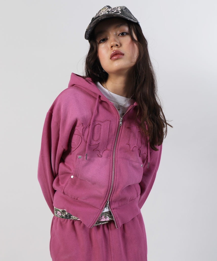 SEQUENZ（シークエンズ）】sqnz washed wappen zip p/k / スタッズ