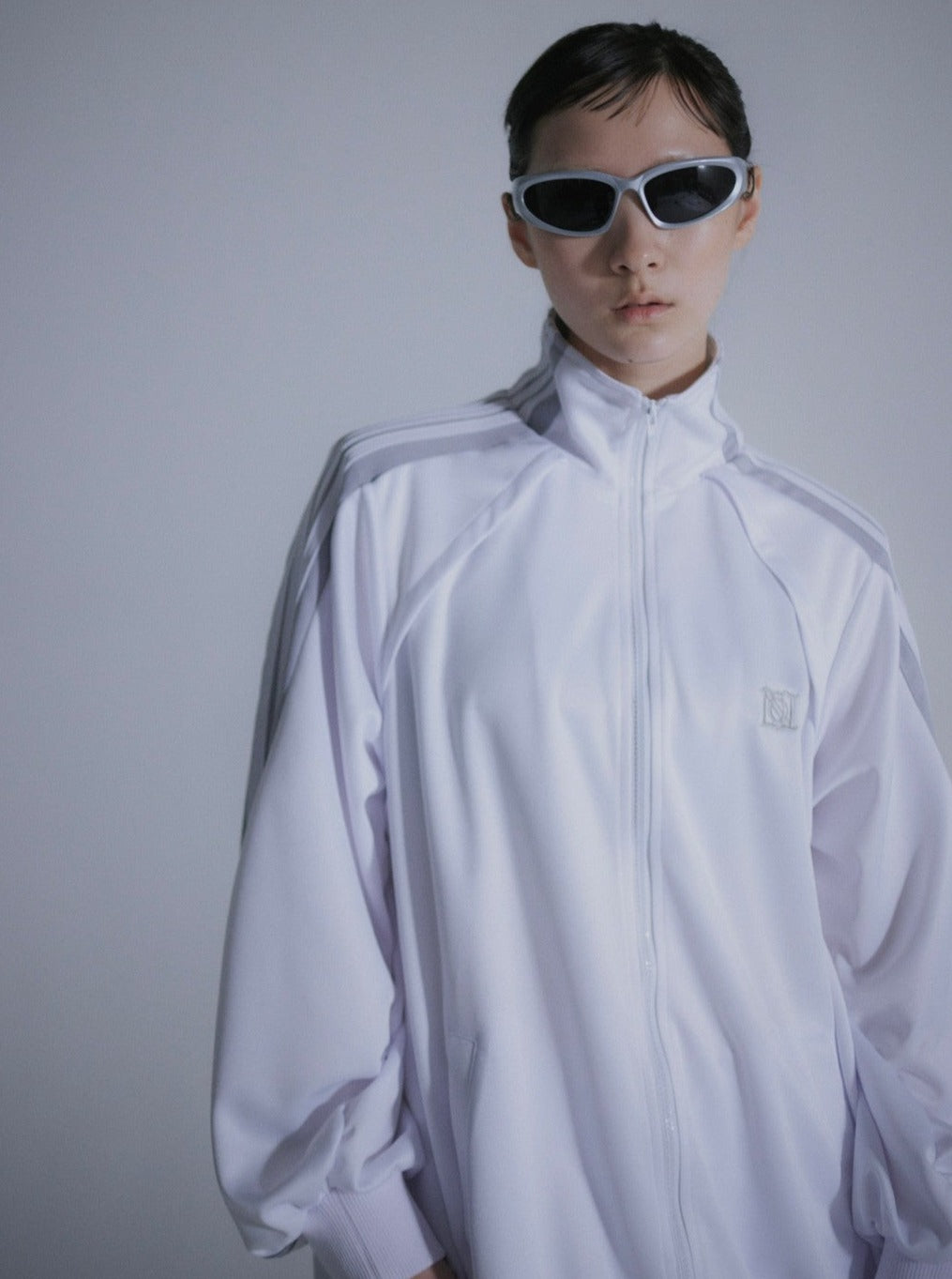 Angled Shape Track Jacket(White) – neith.onlinestore