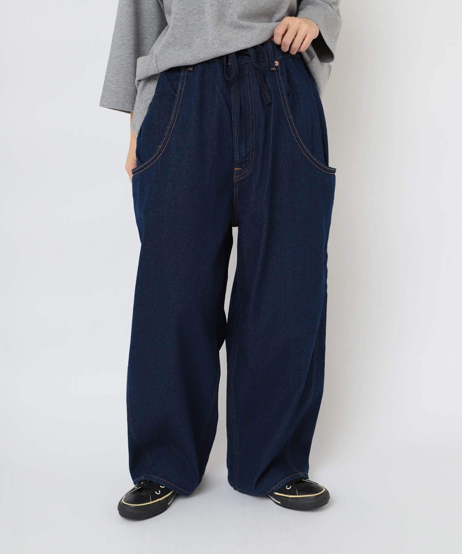 R4361 前ポケットがダブルなバギーパンツ(F ワンウォッシュ): パンツ