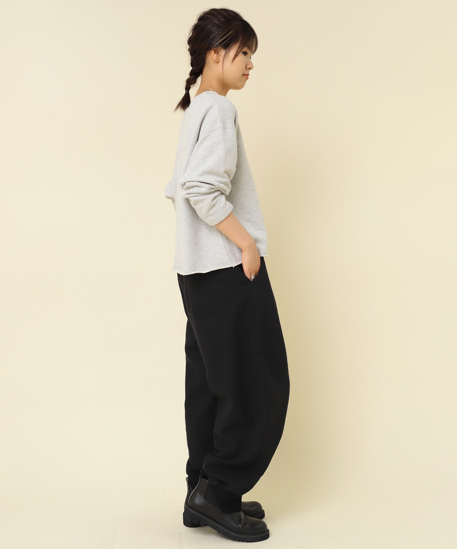 R4284 綿ウールカルゼバルーンパンツ(M ブラック): パンツ - RNA