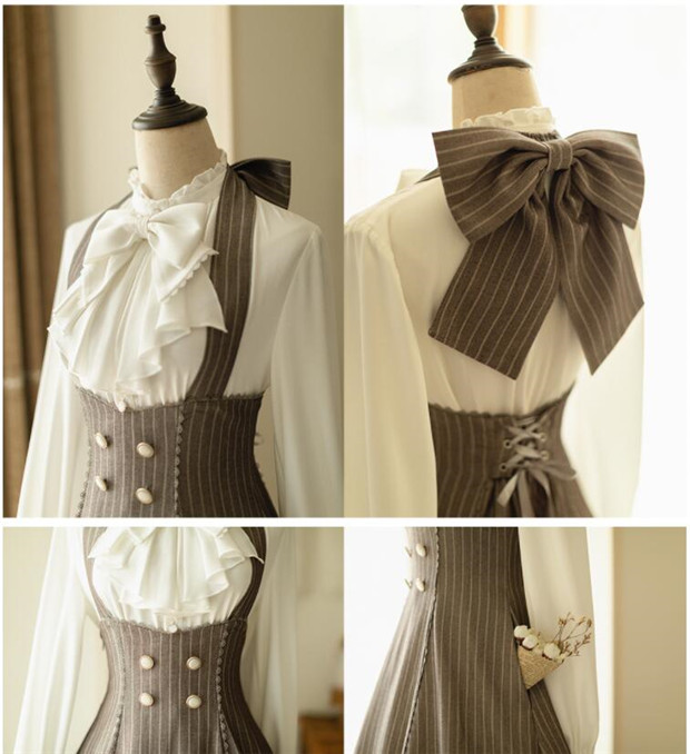 Newjoy / ロリータワンピース ホルターネック リボン 可愛い