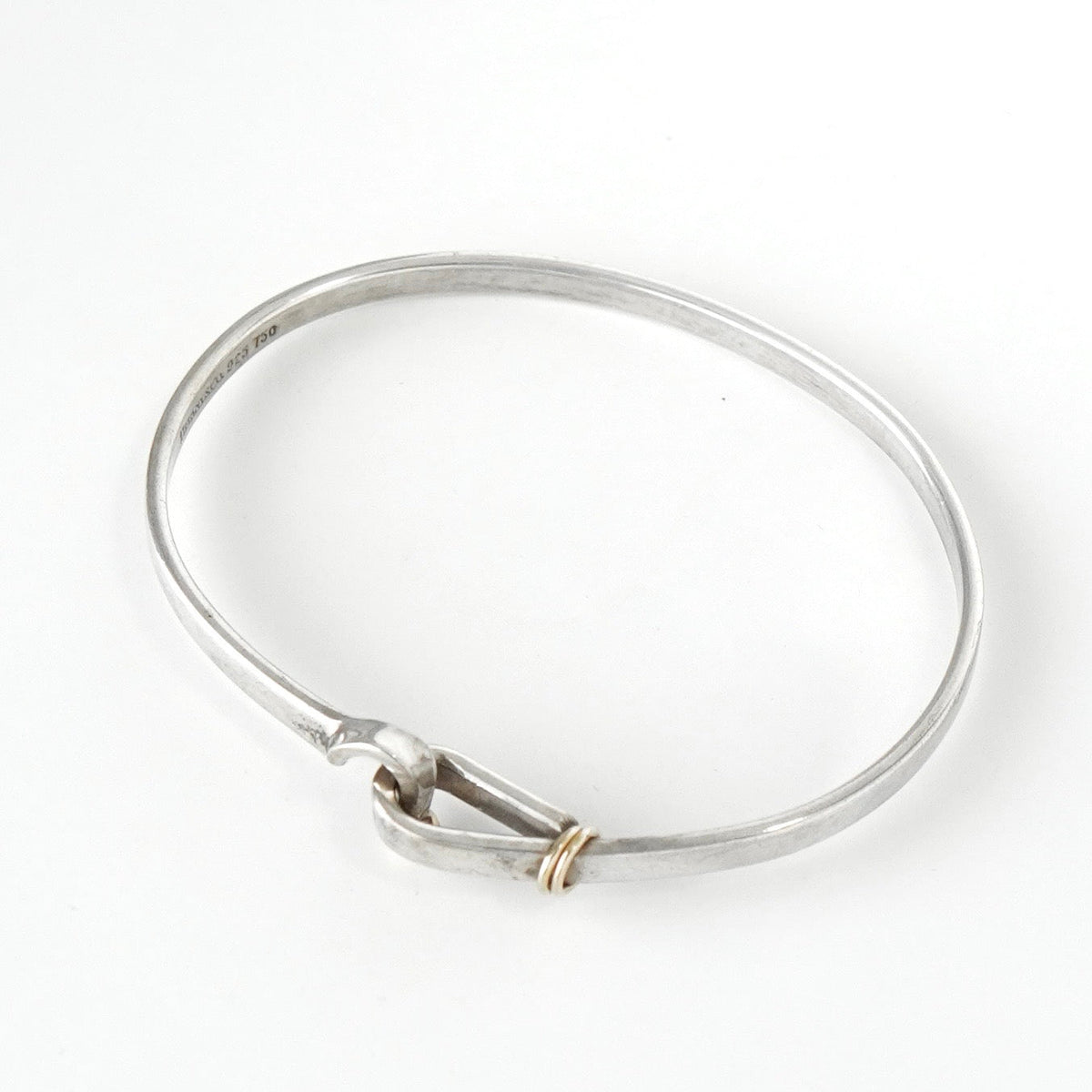 ティファニー フック＆アイ K18 × SV925 バングル ブレスレット コンビ