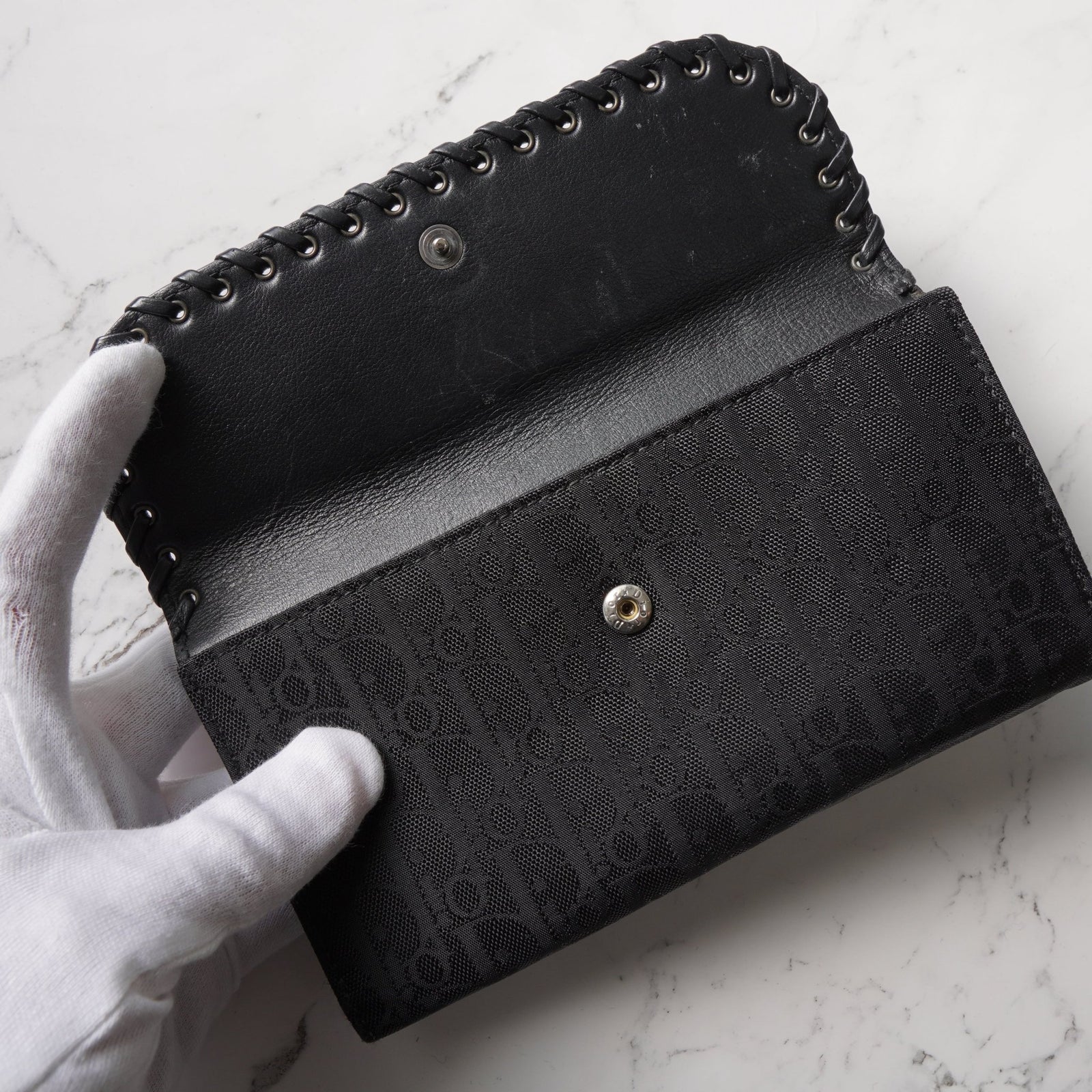 ディオール エスニックライン ハート トロッター キャンバス/レザー 二