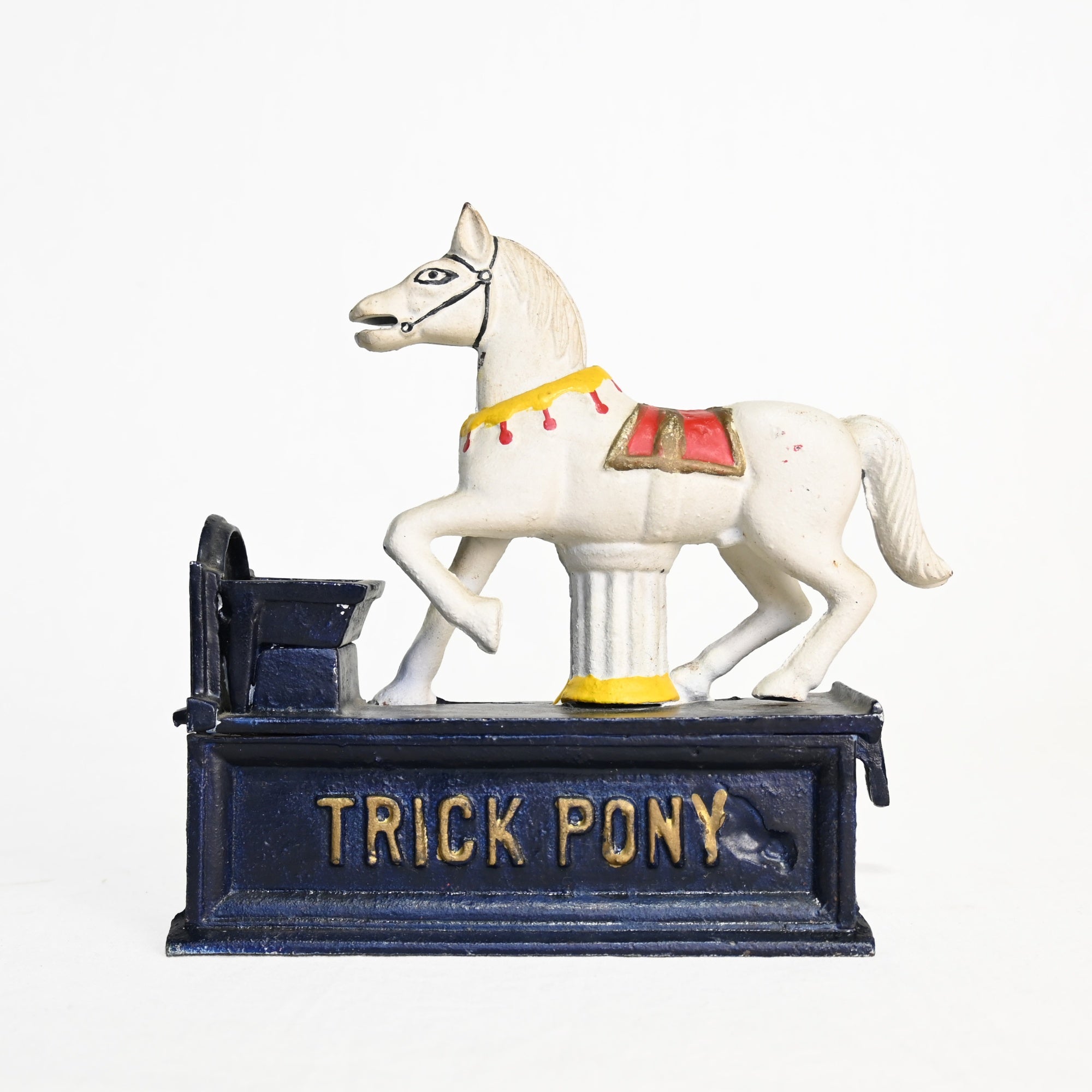 Cast Iron Trick Pony Mechanical Bank Retro / ポニー 馬 機械式貯金