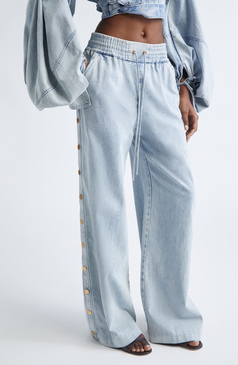 Zimmermann Rebellion Snap Detail Wide Leg Drawstring Jeans | Nordstrom