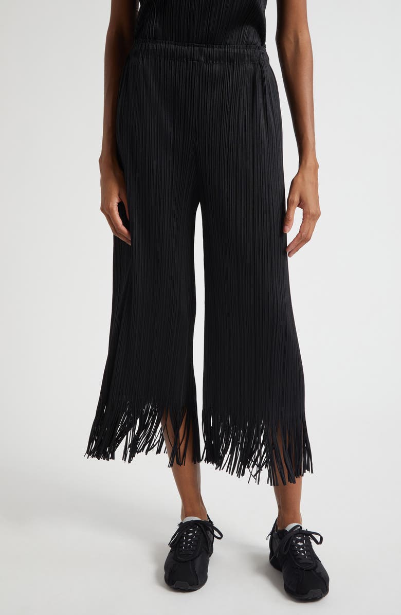 Pleats Please Issey Miyake Wave Pleated Fringe Trim Pants | Nordstrom