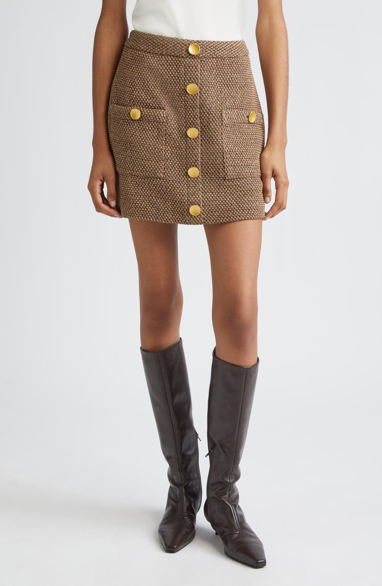 L'AGENCE Zander Button Front Miniskirt | Nordstrom