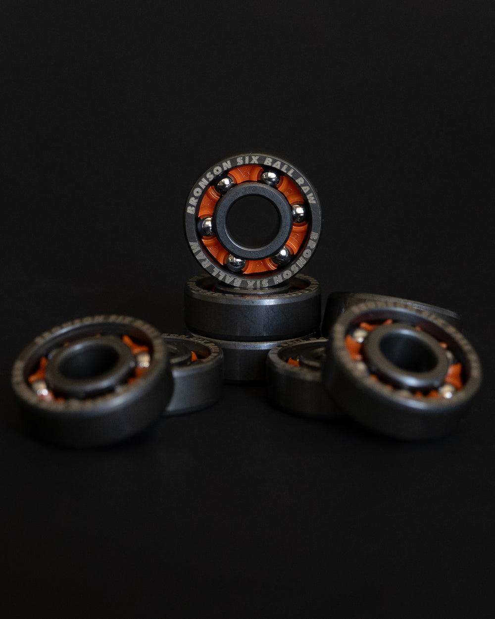 Six Ball Raw Shieldless Skateboard Bearings | Bronson Speed Co.