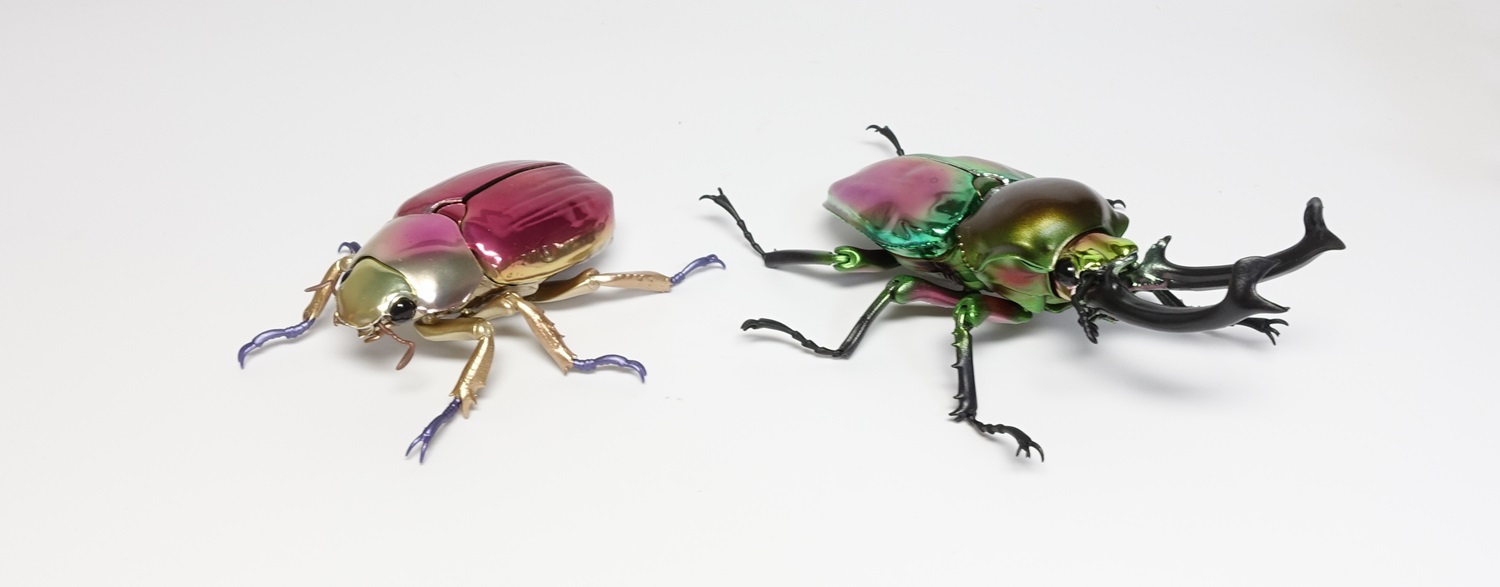 バンダイ いきもの大図鑑アドバンス プラチナコガネとニジイロクワガタ