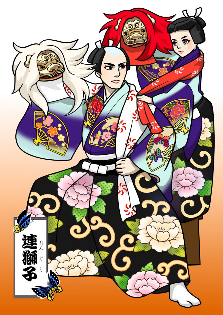 長唄「連獅子」 | 日本舞踊のぬりえ