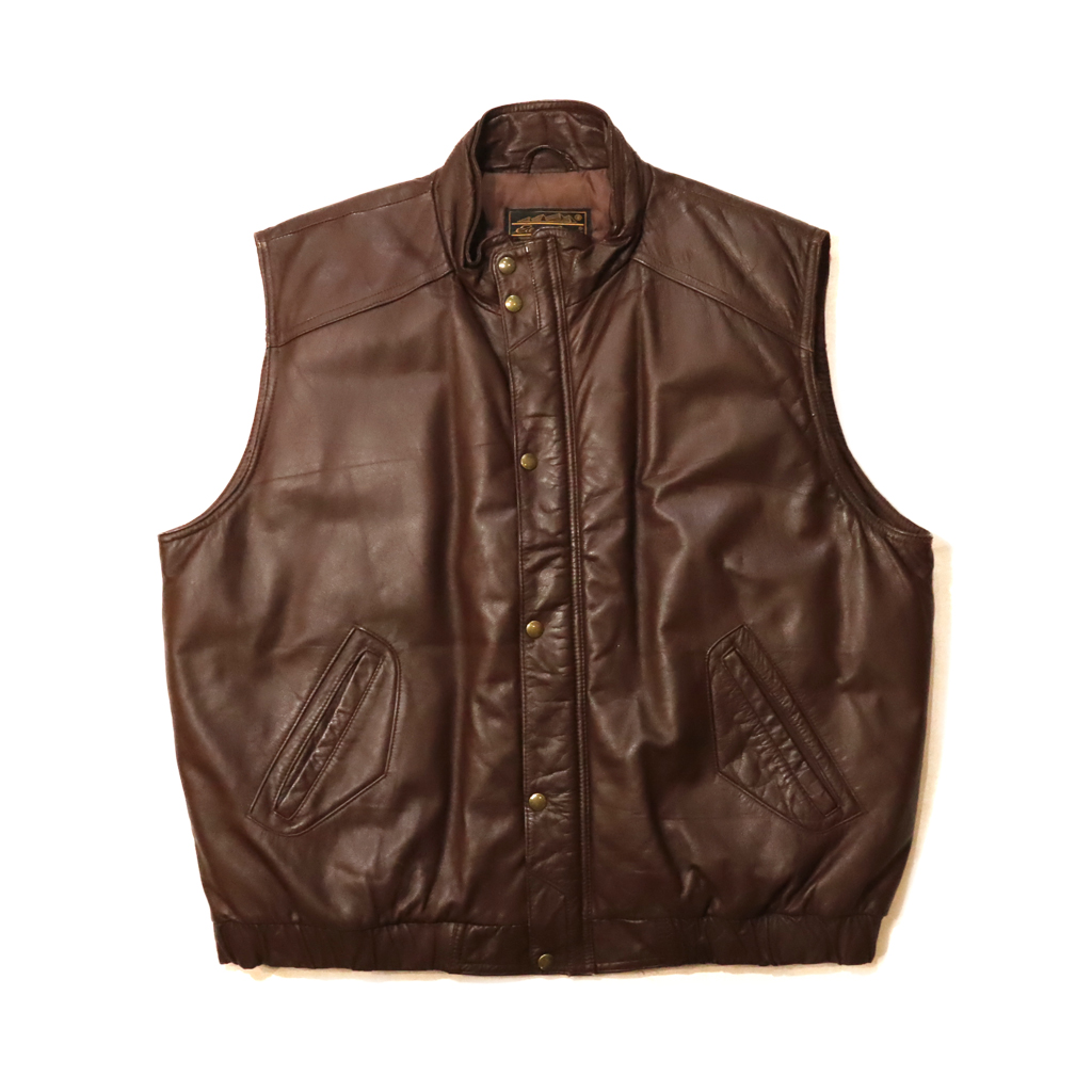 N9-0305 【80-90's Eddie Bauer】 Leather Down Vest | NII the store
