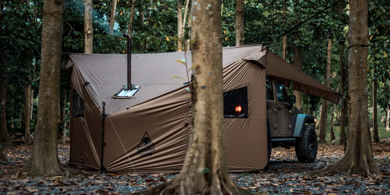 ワンティグリスの自由度の高いシェルターテント「CozShack ホット