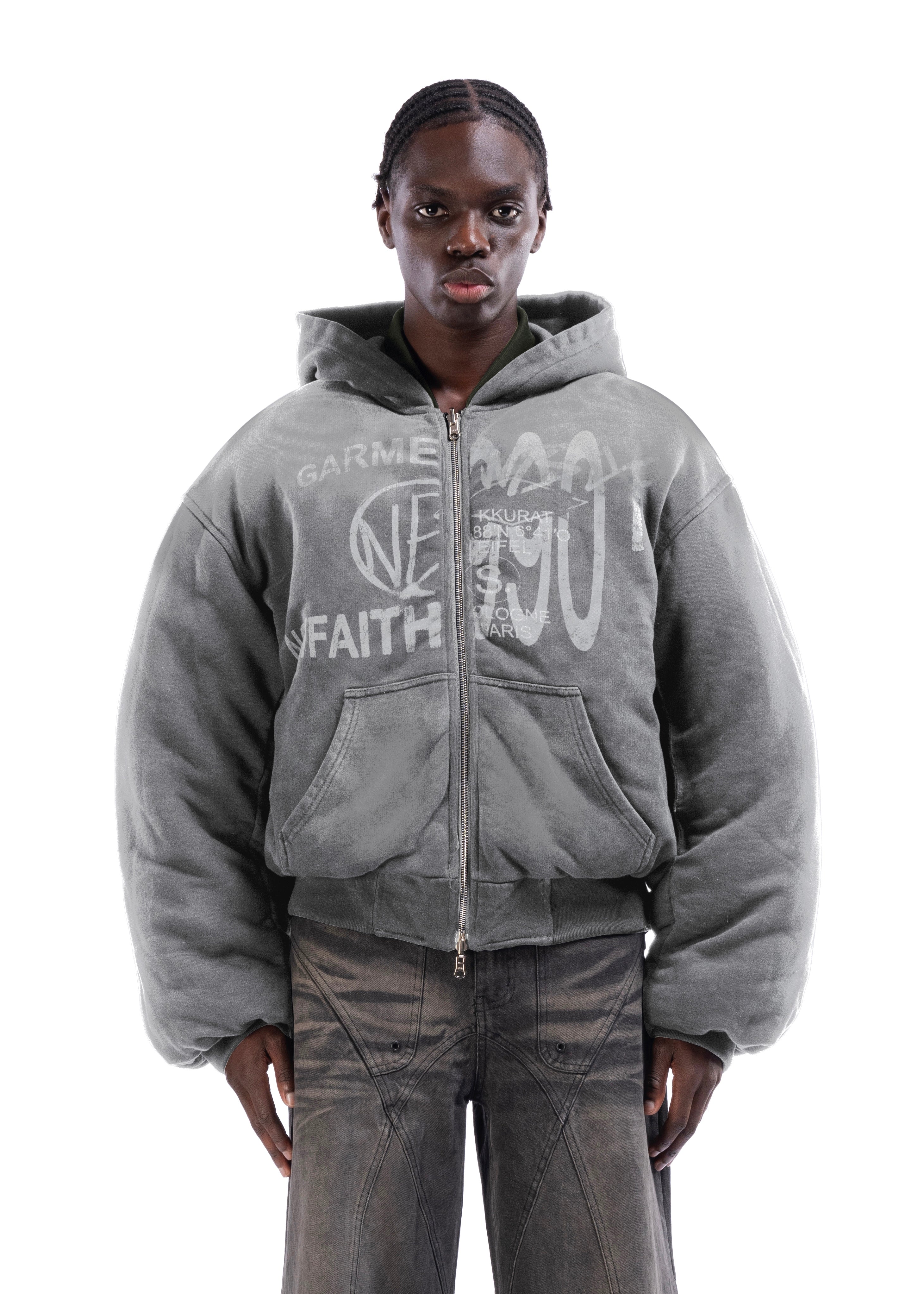 REVERSIBLE HOOD BOMBER JACKET GREEN – NO/FAITH STUDIOS