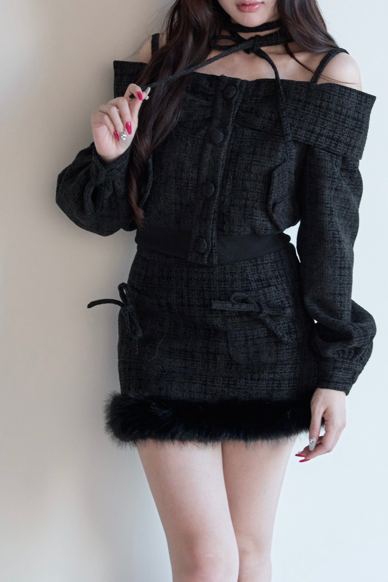 BunnyLis:リボンオフショルダーニットトップス – NoGenki