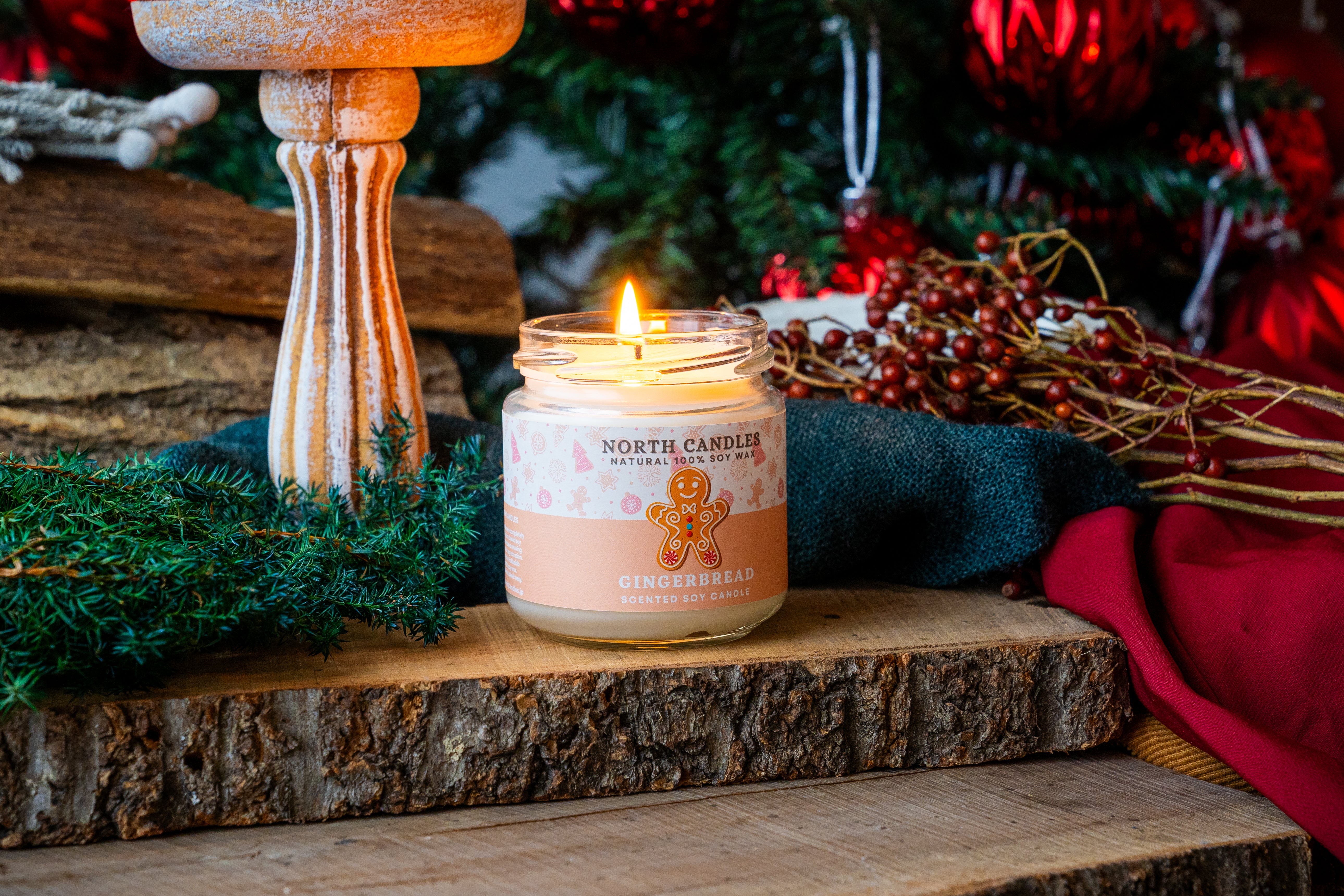 North Candles Gingerbread Candle - Cozy Spiced Christmas Scent Japan