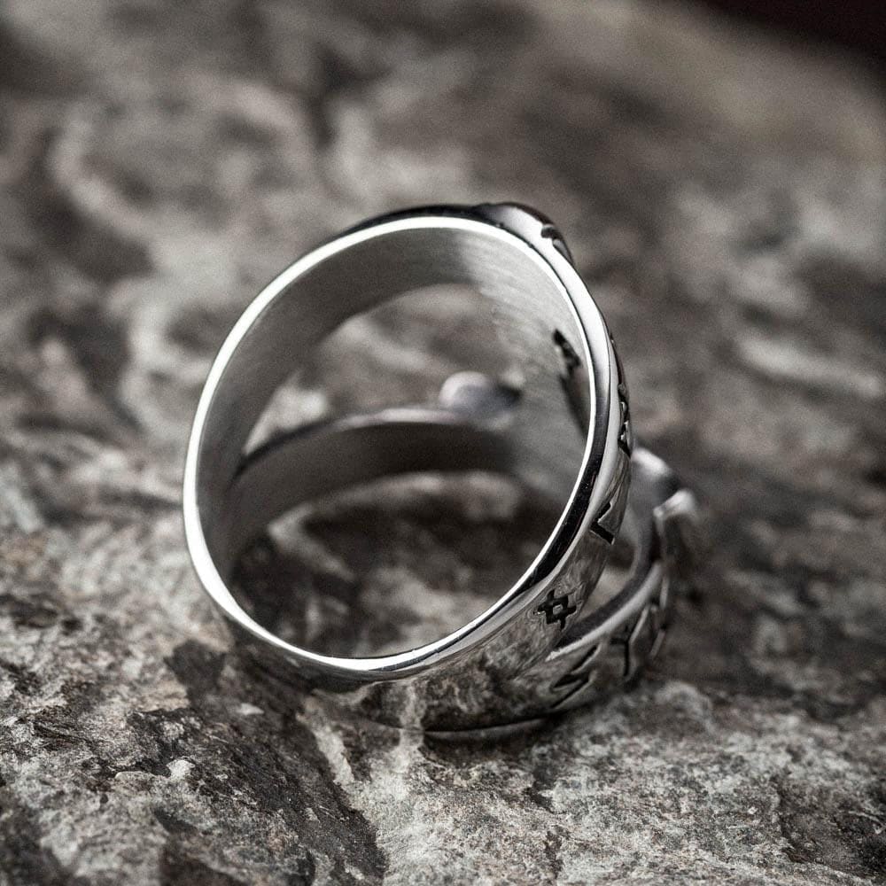 Stainless Steel Open Thor's Hammer Ring - Norse Spirit
