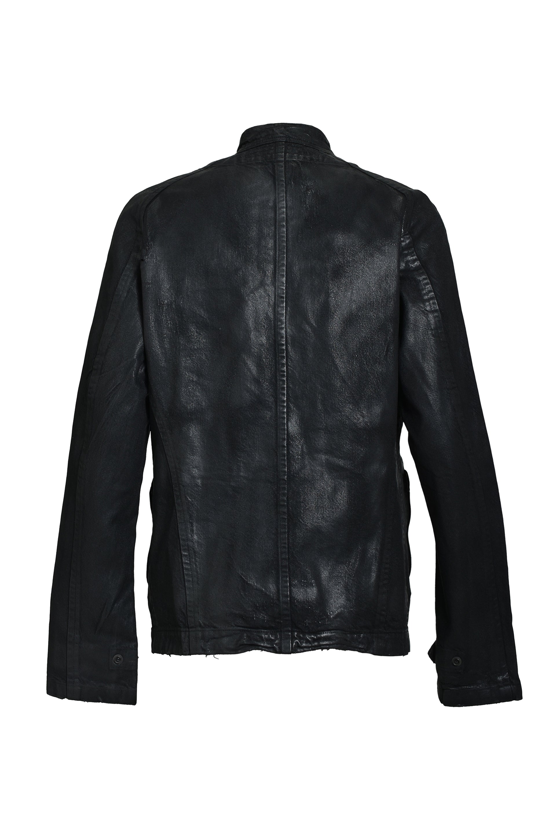 JULIUS FW25 12oz Coated Denim Blouse / Black Wax - Nubian