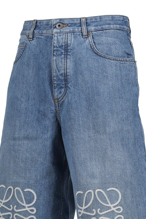 LOEWE ロエベ FW25 ANAGRAM SHORTS / WASHED DENIM BLU - NUBIAN ヌビアン