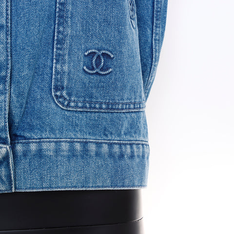 シャネル CHANEL デニム ココマーク Size36 セットアップ ブルー