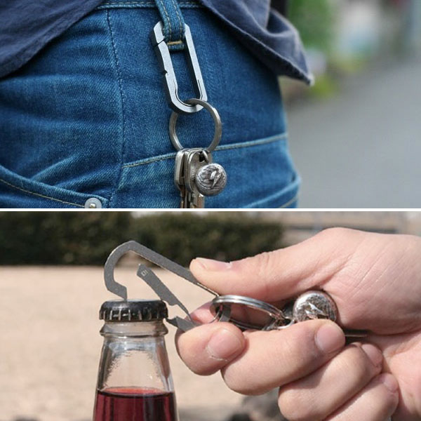 ハンドグレイ チタン製キーカラビナ（キーリング付属） HANDGREY K