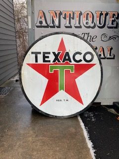 Vintage Double Sided Porcelain Texaco Gas Station Sign - Obnoxious