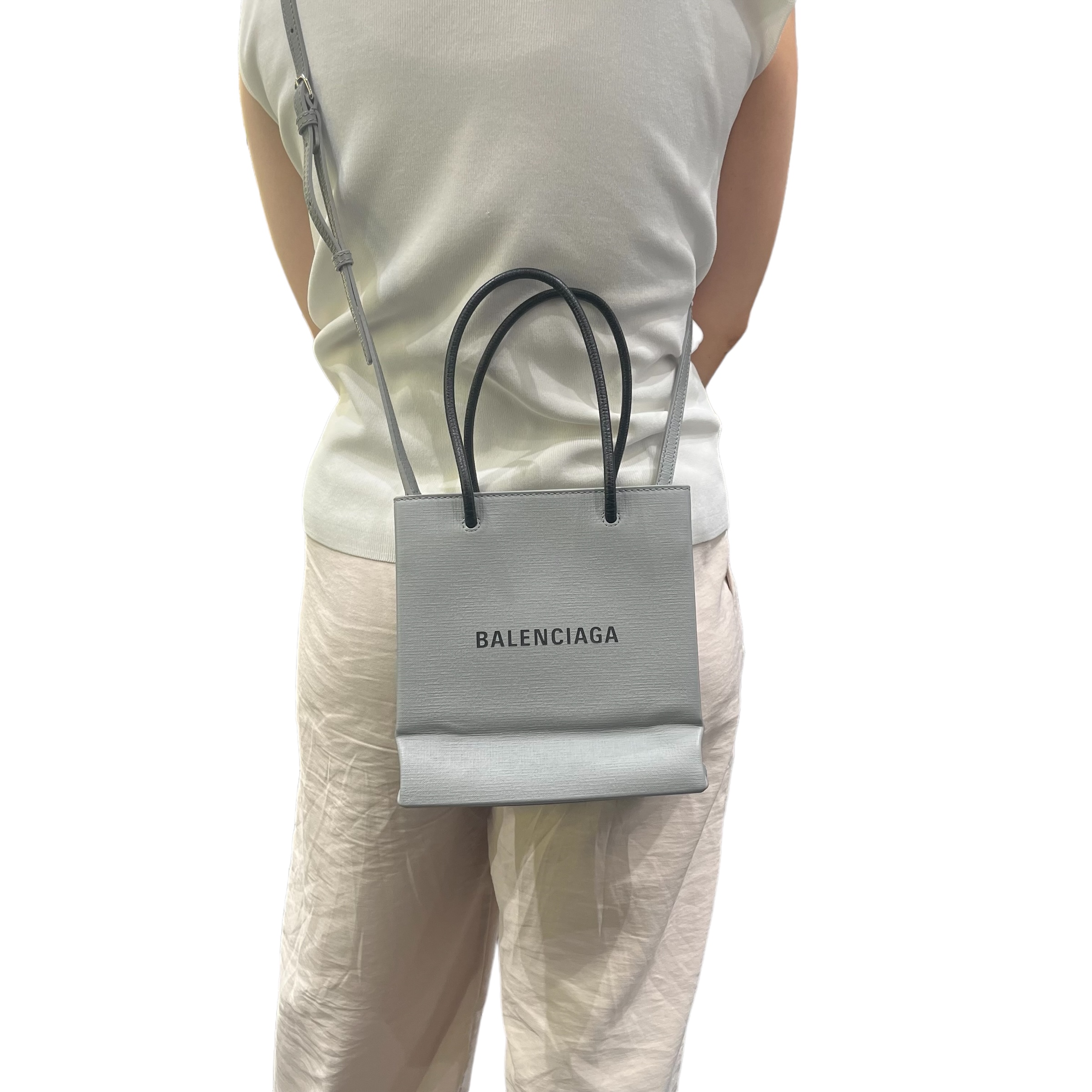 BALENCIAGA 597858 ショッピングトート グレー XXS | ODAFUKU