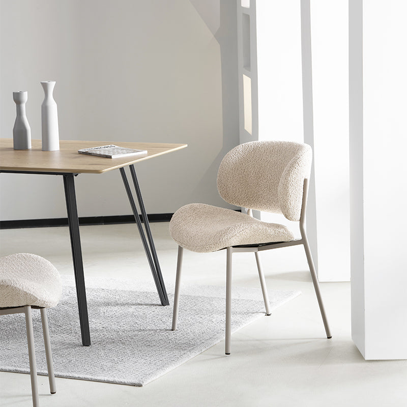 OFCASA Hadley Boucle Dining Chairs | Wide-Back Comfort