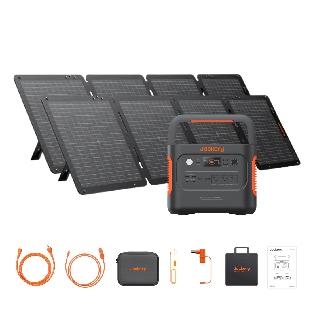 Jackery Explorer 1000 Plus Solar Generator + 2 x SolarSaga 100W