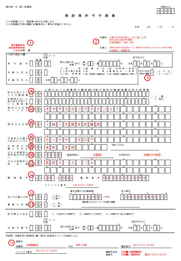 大阪府の建設業新規許可（一般）申請書の書き方を完全解説 | 建設業