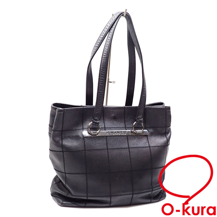 中古】 シャネル トートバッグ チョコバー レディース ブラック ソフト