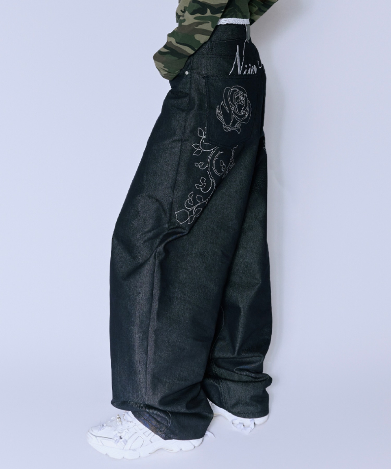 A'GEM/9 × .kom 『NIIER NOR/ニア ノア』 ROSE BALLOON DENIM PANTS