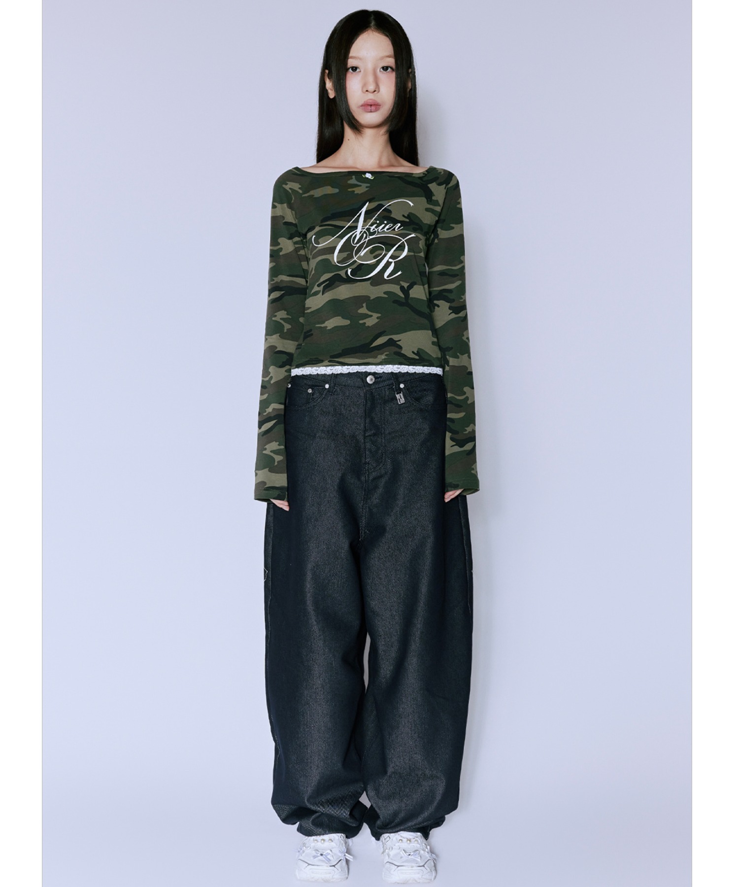 A'GEM/9 × .kom 『NIIER NOR/ニア ノア』 ROSE BALLOON DENIM PANTS