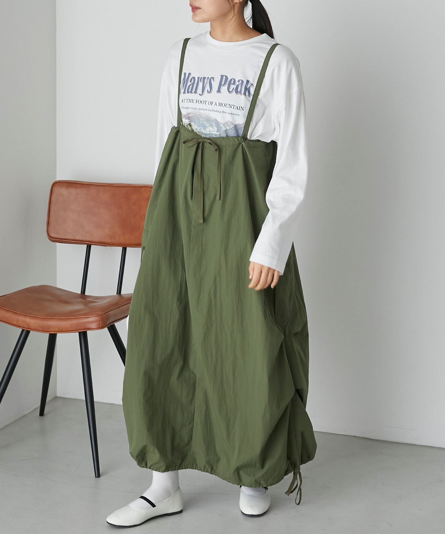 forksy.】サスペンダー付きナイロンカーゴスカート forksy.│MONO-MART