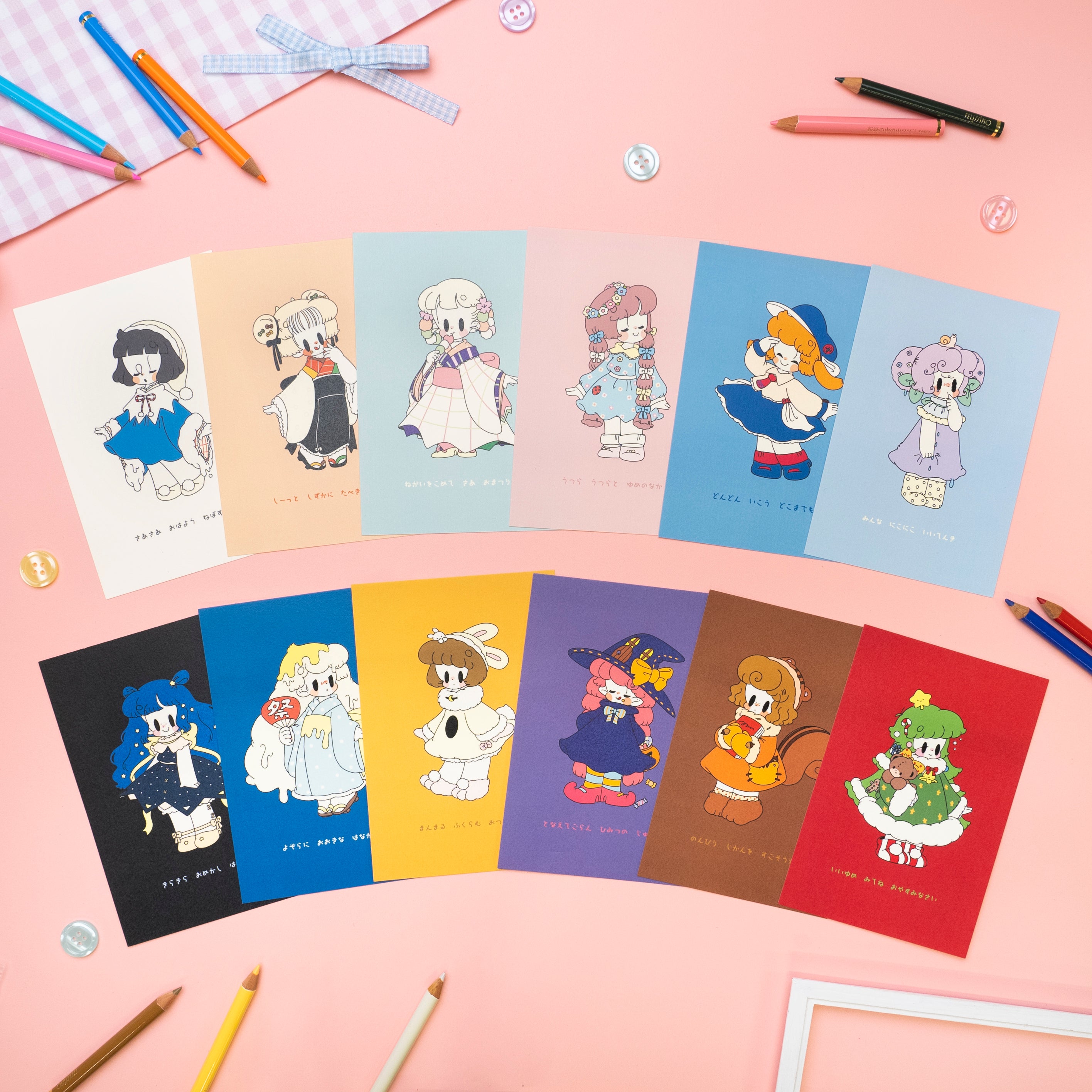 ぽてっこのときめくいちねんかん ポストカードセット【全12種】 – okbase