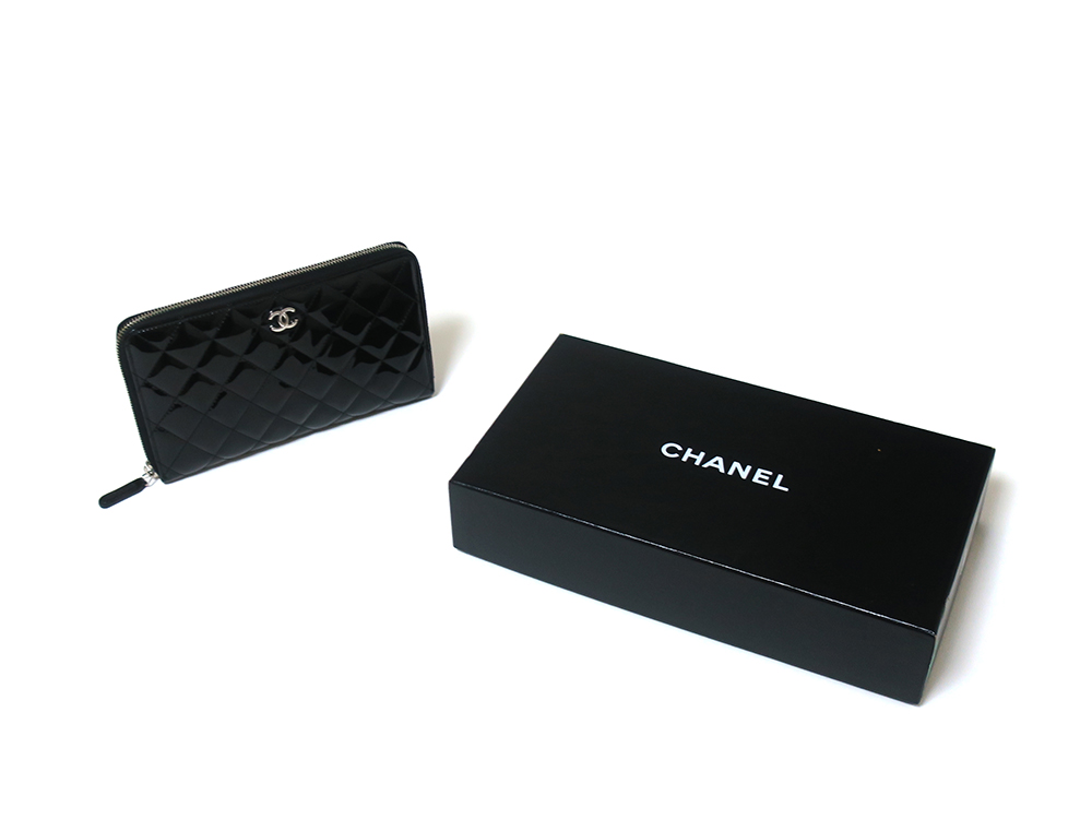 シャネル マトラッセ パテントレザー 長財布 A48982 | 【オオクラヤ