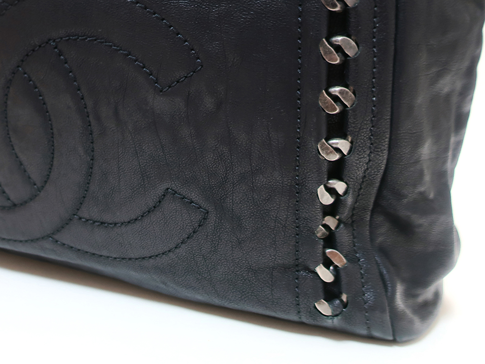 シャネル ラグジュアリーライン ココマーク トートバッグ ブラック