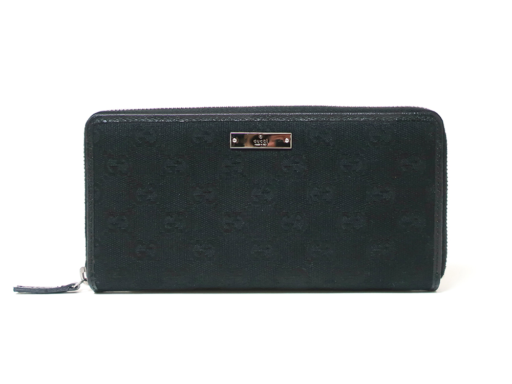 グッチ GGキャンバス 長財布 ブラック 112724 | 【オオクラヤ