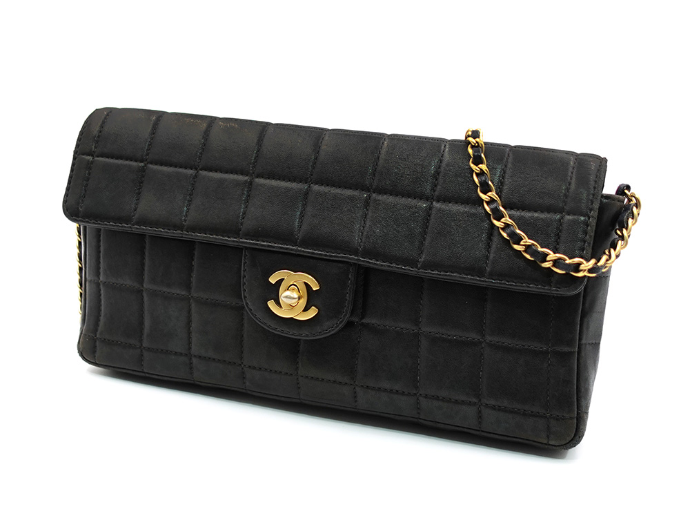 シャネル チョコバー チェーン ショルダーバッグ ブラック A15316