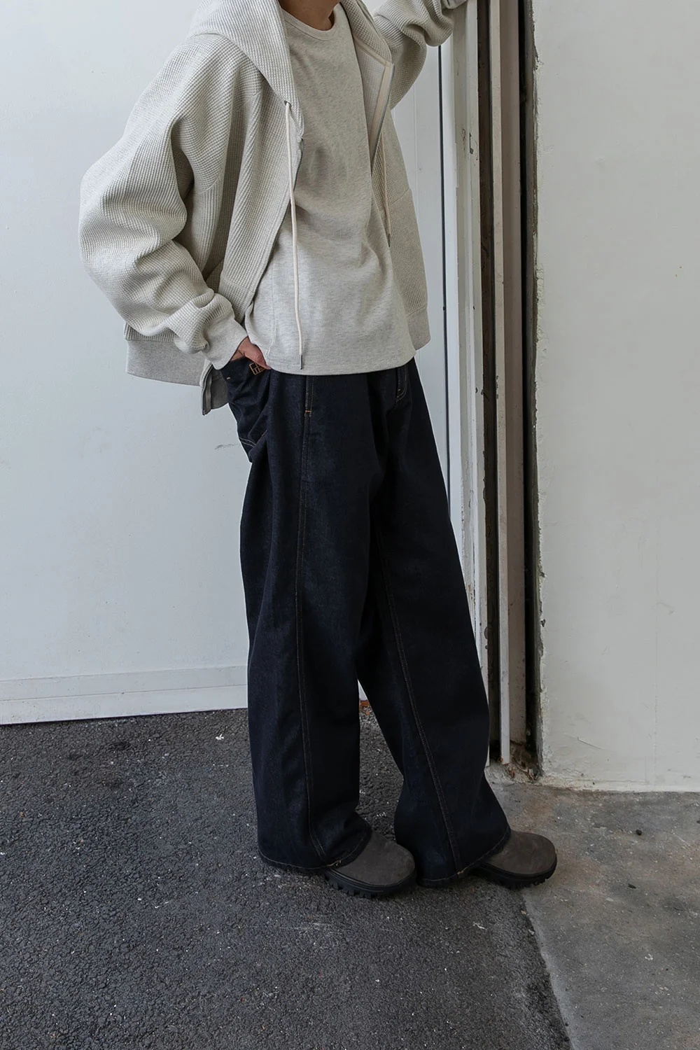 wide stitch jeans for him | OHOTORO