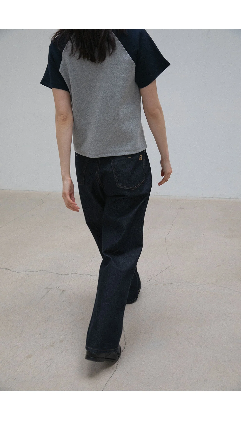 wide stitch jeans | OHOTORO