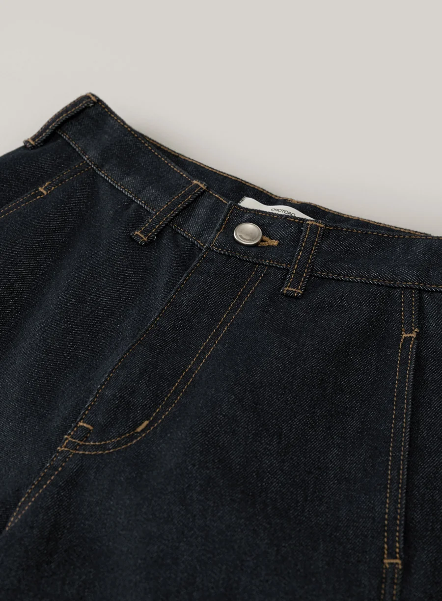 wide stitch jeans | OHOTORO
