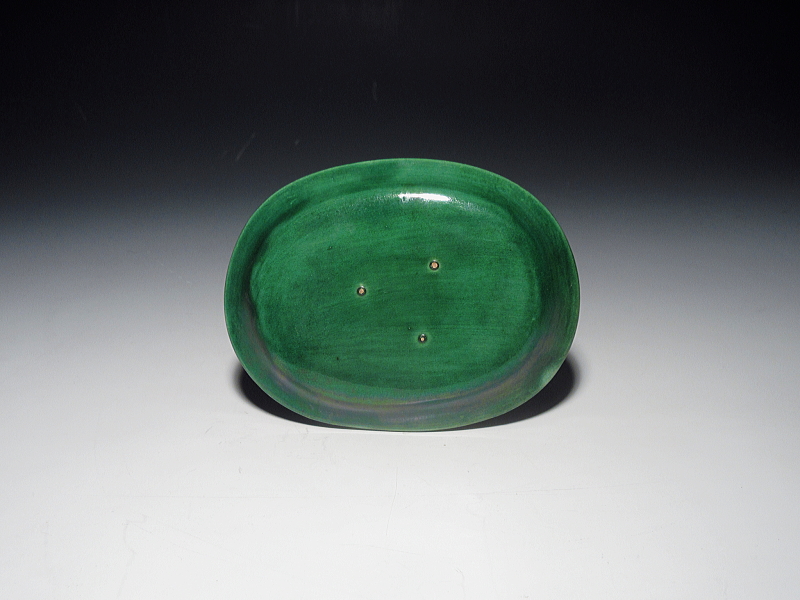 珉平焼 三彩龍文 小判形 小皿 5枚組【江戸後期】 ｜ 古陶磁 大林師友堂