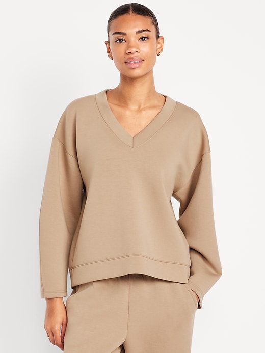 Bounce Fleece V-Neck Cocoon Sweatshirt | Old Navy
