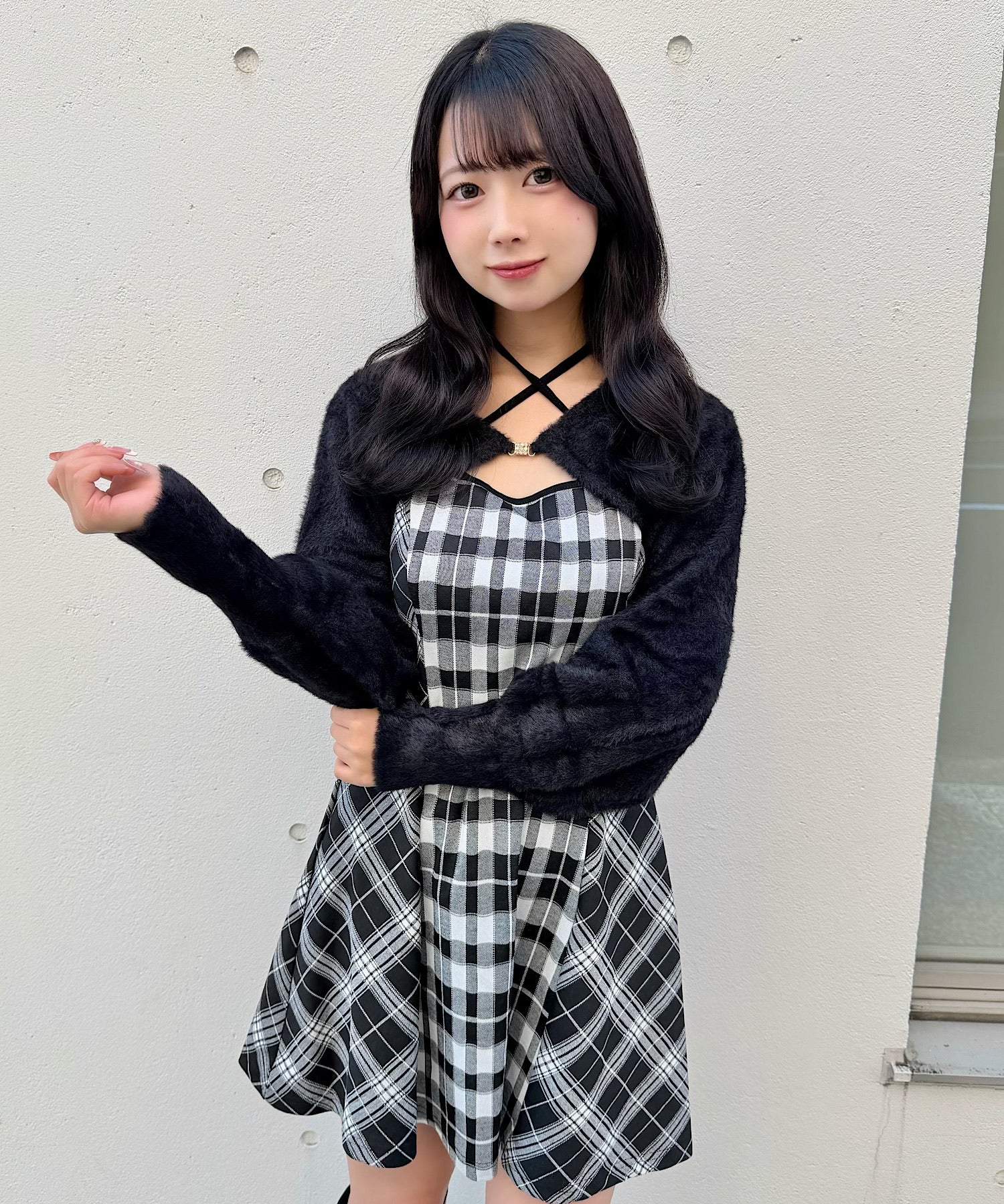 シャギーボレロミニチェックワンピース – PARK by one way（パークバイ