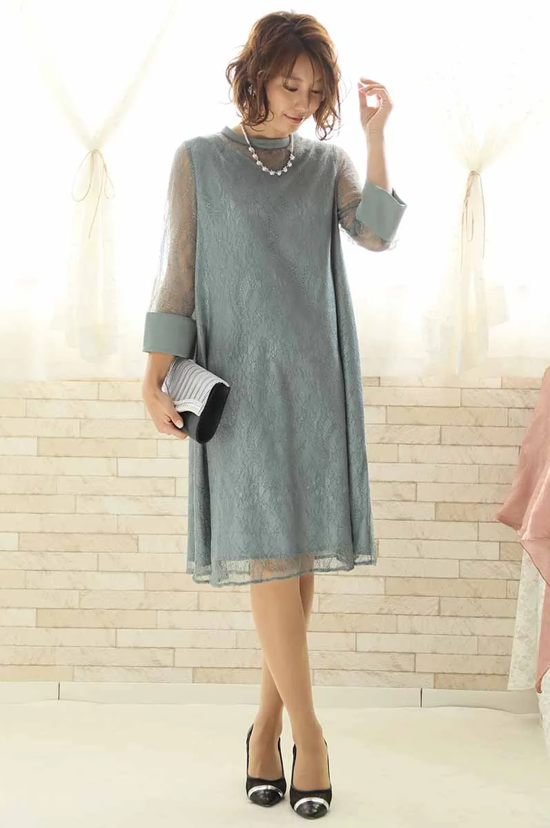 がんたろう】atlo Aラインシアードレス パーティードレス M Aライン