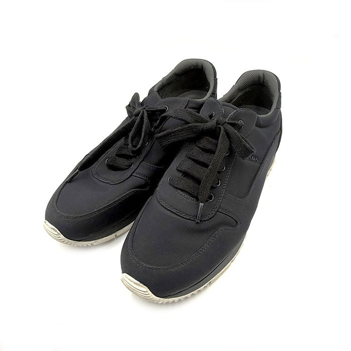中古】プラダ PRADA スニーカー シンプル おしゃれ ブラック 赤ライン