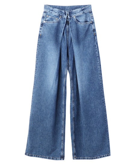 WASHED DENIM WIDE PANTS｜WOMENS